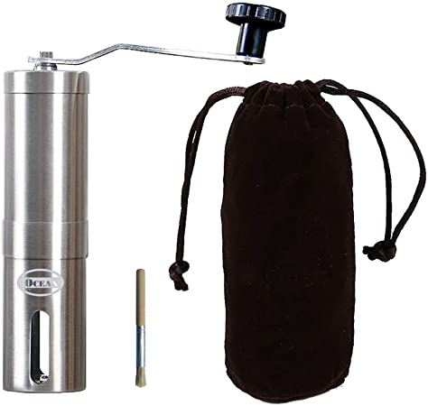 Ocean Pro Stainless Steel Manual Coffee Grinder With Ceramic Conical Burr