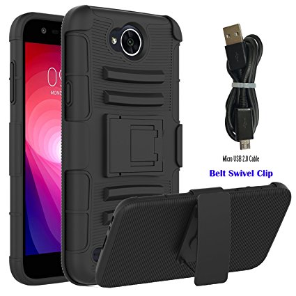 LG X charge case,LG X power 2 case,LG SP320 / LG Fiesta LTE / LG K10 Power / LG M320F Case,Wtiaw [Hybird Shockproof] [Slim Fit] [Scratch Resistant] [Impact Protection] [Belt Clip] for LG LV7-Black 2