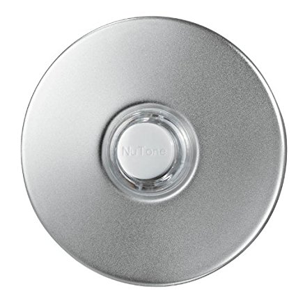 NuTone PB41LSN Wired Lighted Round Stucco Door Chime Push Button, Satin Nickel