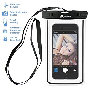 Voxkin PREMIUM QUALITY Universal Waterproof Case with LANYARD - Best Water Proof, Dustproof, Snowproof Pouch Bag for iPhone 7, 6S, 6, Plus, 5S, Samsung Galaxy S7, S6, S5, Note 7, 5, 4 Any Phone