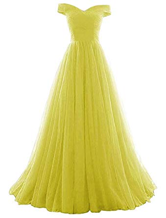 VICKYBEN Women's A-Line Tulle Prom Formal Evening Homecoming Dress Ball Gown