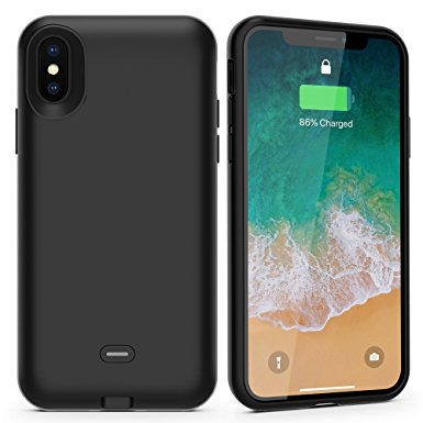 iPhone X Battery Case with Qi Wireless Charging,Support Lightning Headphone and Data Syncing,ALCLAP 3000mAh iPhone X wireless charging battery cover (5.8 inch) Portable Charger Case for iPhone X/10