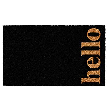 Calloway Mills 102642436BNB Vertical Hello Doormat, 24" x 36", Black/Natural