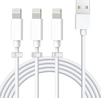 iPhone Charger, 3Pack【0.5m/1.0m/1.8m】Lightning Cable Apple MFi Certified Compatible with iPhone 14 13 12 11 Pro 11 XS MAX XR X 8 8Plus 7 7Plus SE