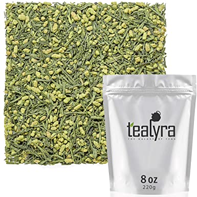 Tealyra - Gen Mai Matcha - Japanese Genmaicha Green Tea Blended with Matcha Powder - Loose Leaf Tea - Caffeine Medium - High Antioxidants - 220g (8-ounce)