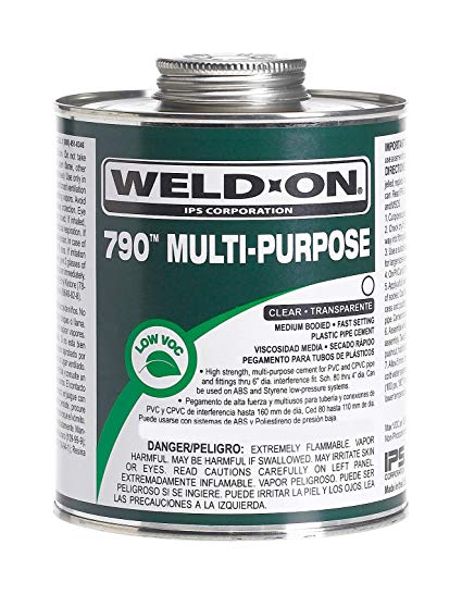 Weld-On 10260 1/4 Pint 790 Multi-Purpose PVC Cement, Clear,4 fl.Oz, 1-Pack