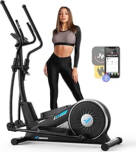 MERACH Elliptical Machine for Home Use，Elliptical Exercise Machine with Hyper-Quiet Magnetic Drive System, 16 Levels Adjustable Resistance,MERACH App