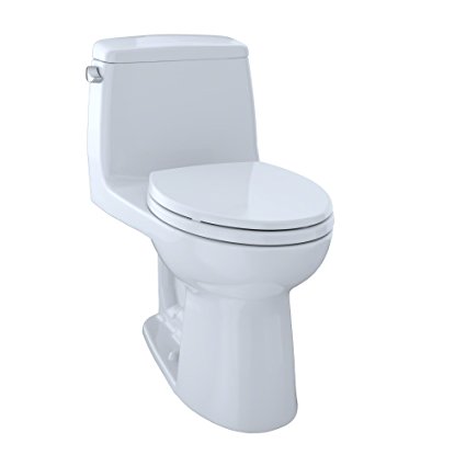 TOTO MS854114EG#01 Eco Ultramax Elongated One Piece Toilet with Sanagloss, Cotton White