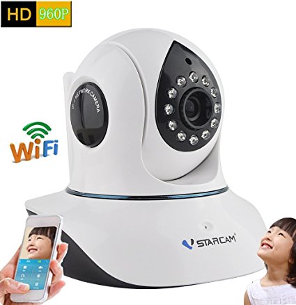 Vstarcam C38A HD 960P Indoor Wireless WIFI IP Camera Night Vision Two-way Voice Network CCTV P2P Onvif Multi-stream WPS Baby Monitor Mobile Phone Remote Monitoring (Maximum support 64G TF Card)