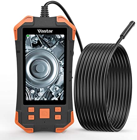 Industrial Endoscope, Vastar Inspection Camera - 1080P HD 4.3inch LCD Screen IP67 Waterproof Borescope, 3000mAh Rechargeable Battery Video Inspection Camera with 6 Adjustable LED Lights