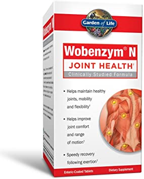 Garden of Life Joint Support Supplement - Wobenzym N Systemic Enzymes, 100 Tablets