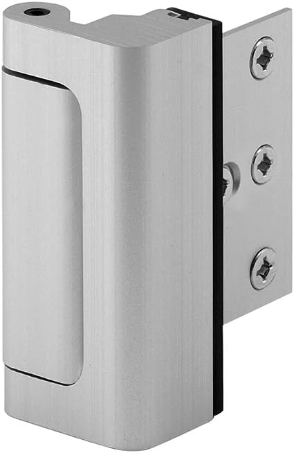 Defender Security Satin Nickel Door Reinforcement Lock – Add Extra, High Security to Your Home and Prevent Unauthorized Entry – 3” Stop, Aluminum Finish, 2-Pack (U 10827-IP)