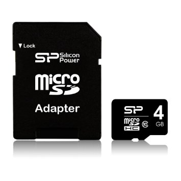 Silicon power micro SDHC memory card 4GB class 10