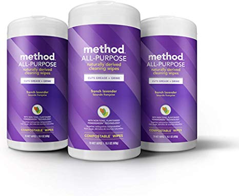 Method All-purpose Cleaning Wipes, French Lavender, 70 Count (Pack of 3), 15.1 Ounces