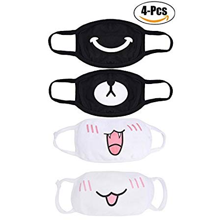 Mouth Mask,Aniwon 4 Pack Unisex Kpop Mask EXO Mask Anti-dust Cotton Face Mask for Men and Women (Combination 4)