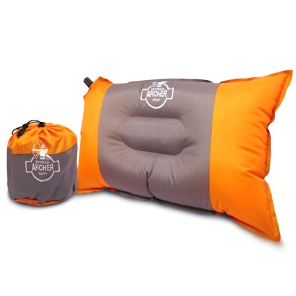 Archer Compressible Self Inflating Camping Pillow 20 X 12