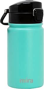 MIRA 12 oz Kids Water Bottle with Spout Lid - Vacuum Insulated Stainless Steel Thermo Flask Keeps Cold for 24 Hours, Hot for 12 Hours - Teal