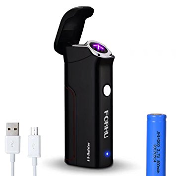 Arc Lighter, 2017 New Release FORHU Electric Lighters with 14500 Removable Battery, Windproof USB Rechargeable Fire Starter