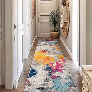 Rugshop Sky Collection Modern Abstract Runner Rug 2'7" x 12' Multi