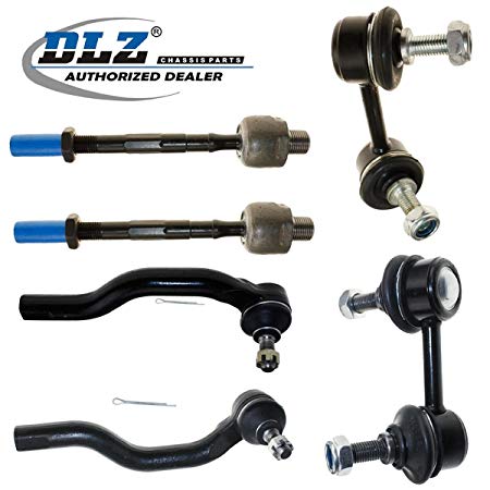 DLZ 6 Pcs Front Suspension Kit-2 Inner 2 Outer Tie Rod End, 2 Sway Bar Compatible with 2006 2007 2008 2009 2010 2011 Honda Civic 1.8L 4Cyl L (1799)(-)