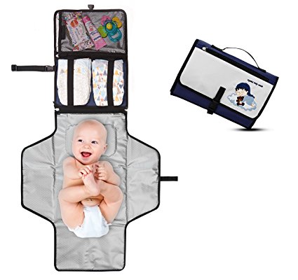 Changing Pad and Portable Diaper Caddy from Crystal Baby Smile , the useful Diaper Clutch , Travel Changing Station Kit , works as Diaper Bag , Changer Table and Change Mat - Best of Baby Shower Gifts