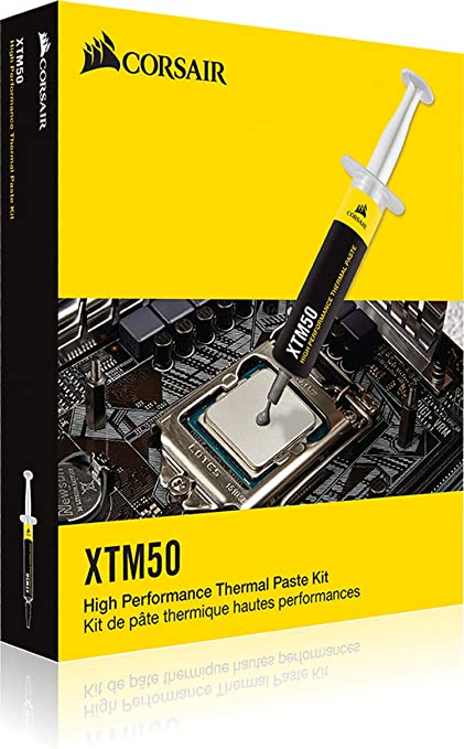 Corsair CT-9010002-WW XTM50 CPU/GPU Thermal Compound Paste Kit, High Performance, Ultra-Low Thermal Impedance, Premium Zinc Oxide Based, Includes Application Stencil and Spreader, 5 G