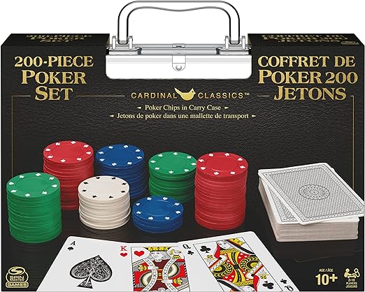 Professional Texas Hold ‘Em Poker Set, Classic Game with 200 Dual-Toned Chips and Cards in an Aluminum Case