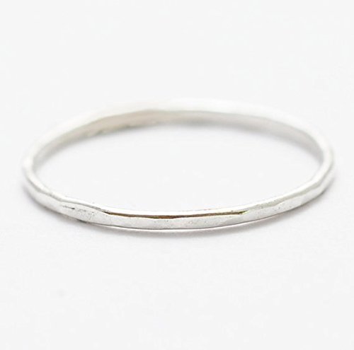 Sterling Silver Ring: Hammered Simple Jewelry