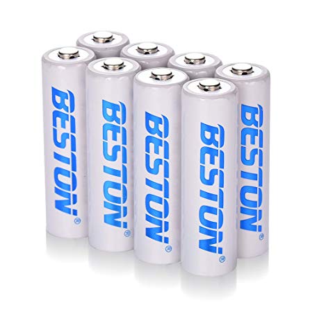 AA Batteries, BESTON 2000mAh Rechargeable NiMH Double A Batteries with High Capacity for Clocks, Remotes, Games Controllers, Toys & Electronic Devices(8 Pack)