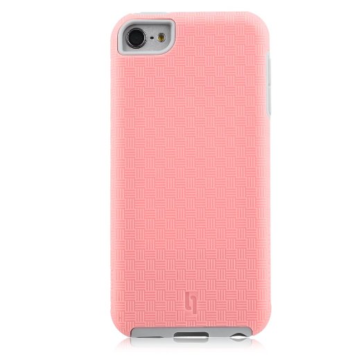 ULAK iPod Touch 6 Case,iPod Touch 5 Case,[SLICK ARMOR] Slim-Protection Hybrid Case Hard Cover  - Retail Packaging - Baby Pink Grey