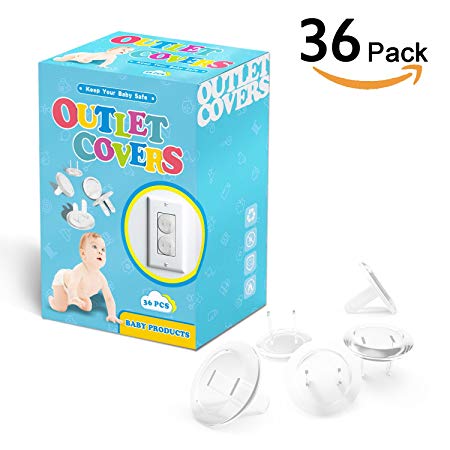 Funyn Outlet Plug Covers(36Pack) Baby Safety Proof Electrical Protector Safety Caps, New and Improved Baby Safety Plug Covers