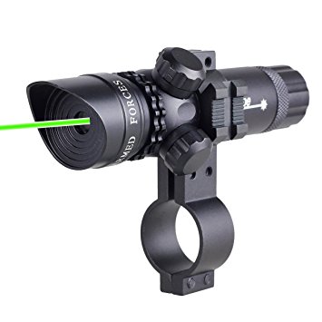 AceZone Tactical Green Laser Sight Scope Power 532nm with Picatinny Rail 2 Mounts 2 Pressure Switches Rechargeable