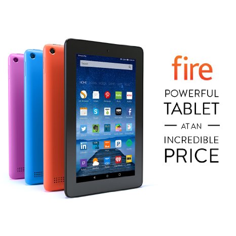 Fire Tablet, 7" Display, Wi-Fi, 16 GB - Includes Special Offers, Tangerine