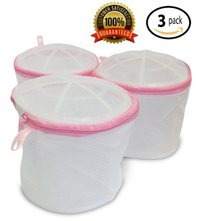 Bra Wash Bags for Laundry with Free Bonus - Double-Wall Protection Bags are best for protecting Delicates and Lingerie in washer and dryer 100% Guaranteed