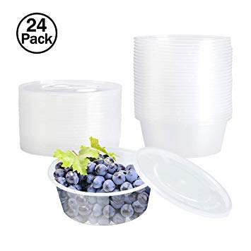Aitsite 24 Packs Slime Storage Containers, Super convenient Jar for 30G Beads Slime Foam slime Crystal slime Fluffy slime，Leakproof Clear Plastic Storage Slime with Lids.