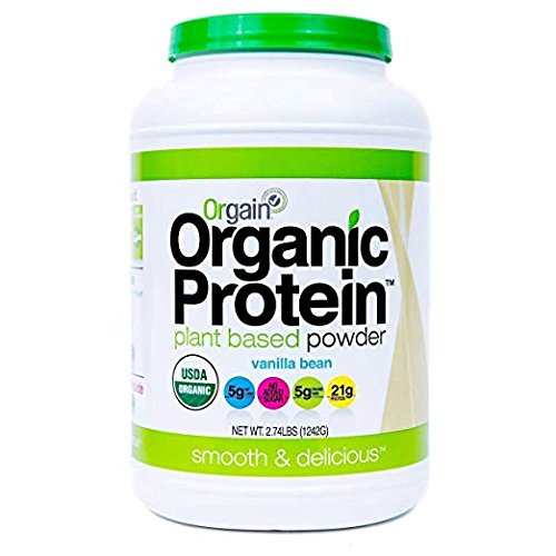 Orgain Organic Plant Based Protein Powder, Vanilla Bean, 2.74 Pound, Packaging May Vary