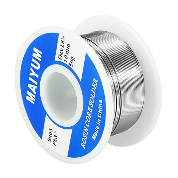 MAIYUM 63-37 Tin Lead Rosin core solder wire for electrical soldering (1.0mm 50g)