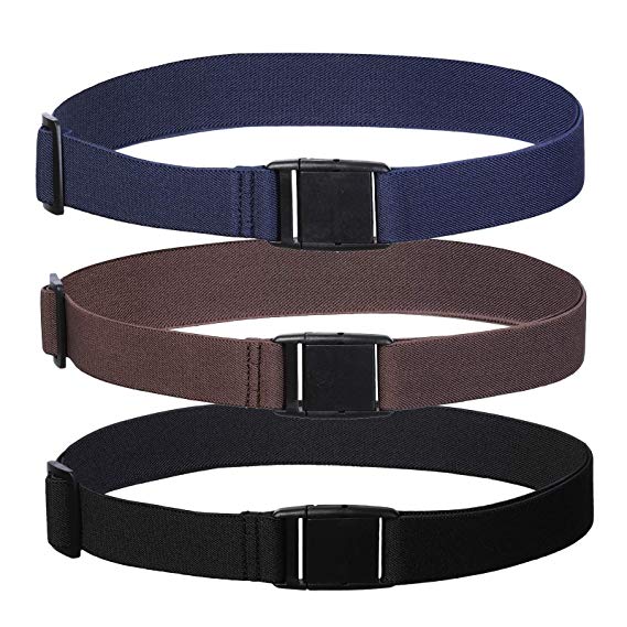 Womens Invisible Belt Elastic Adjustable - No Show Web Belts For Women, 3 Pieces(Navy blue/Black/Coffee