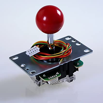 SANWA JLF-TP-8YT Red Ball Top Handle Arcade Joystick 4 and 8 Way Adjustable Hori Fight Stick Repair Part (Mad Catz SF4 Tournament Compatible) -red