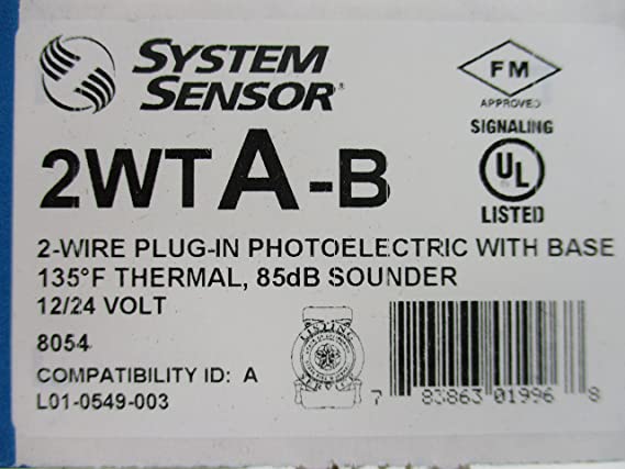 System Sensor 2WTA-B - 2-Wire Photoelectric Smoke Detector