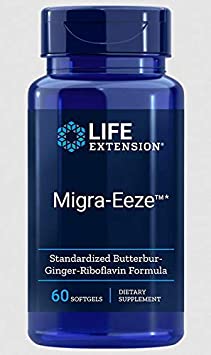 Life Extension Migra-Eeze Standardized Butterbur-Ginger-Riboflavin, 60 Softgels