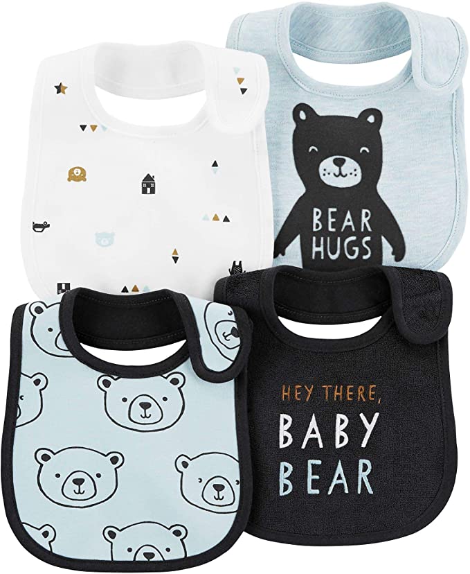 Carter's Baby Boys' 4-Pack Teething Bibs