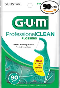 GUM Professional Clean Flossers, Fresh Mint, 90 Count