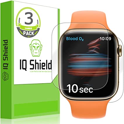 IQ Shield Full Body Protector Compatible with Apple Watch Series 8/7 (45mm)(3-Pack)  Clear (Full Coverage) Screen Protector HD and Anti-Bubble Film