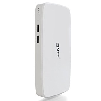 MTT Airpower 13i High Capacity Dual USB Output 13000 mAH Powerbank with USB Cable (White)