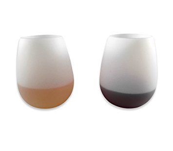 Unbreakable Wine Glasses Champagne Beer Bar Party Cups (Set of 2) - Flexible Glasses, Durable Stemless Drinking Cups 100% Shatterproof Sillicone Drinkware