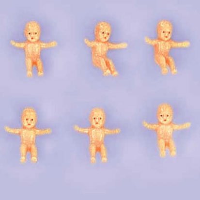 Amscan Miniature Baby Charms Plastic Baby Shower Party Favors, Tan