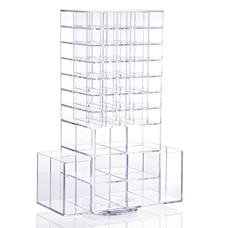 Lifewit Spinning Lipstick Tower Rotating Brush Holder Acrylic Makeup Organizer Cosmetic Storage