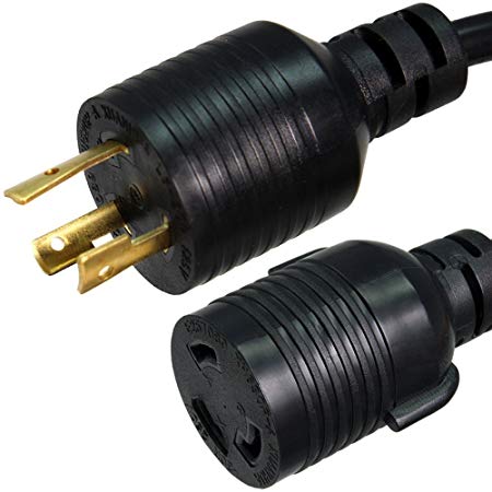 NEMA L6-20P to L6-30R Plug Adapter - 1 Foot, 20A/250V 12 AWG - Iron Box # IBX-4488