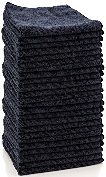 Dry Rite Premium Professional Microfiber Cloth - Pack of 24 Best Cleaning Towels for Fine Auto Finishes, Chrome, Kitchen, Bath, TV, Great for Glass- Non Scratching, Use Wet/Dry- 16x16